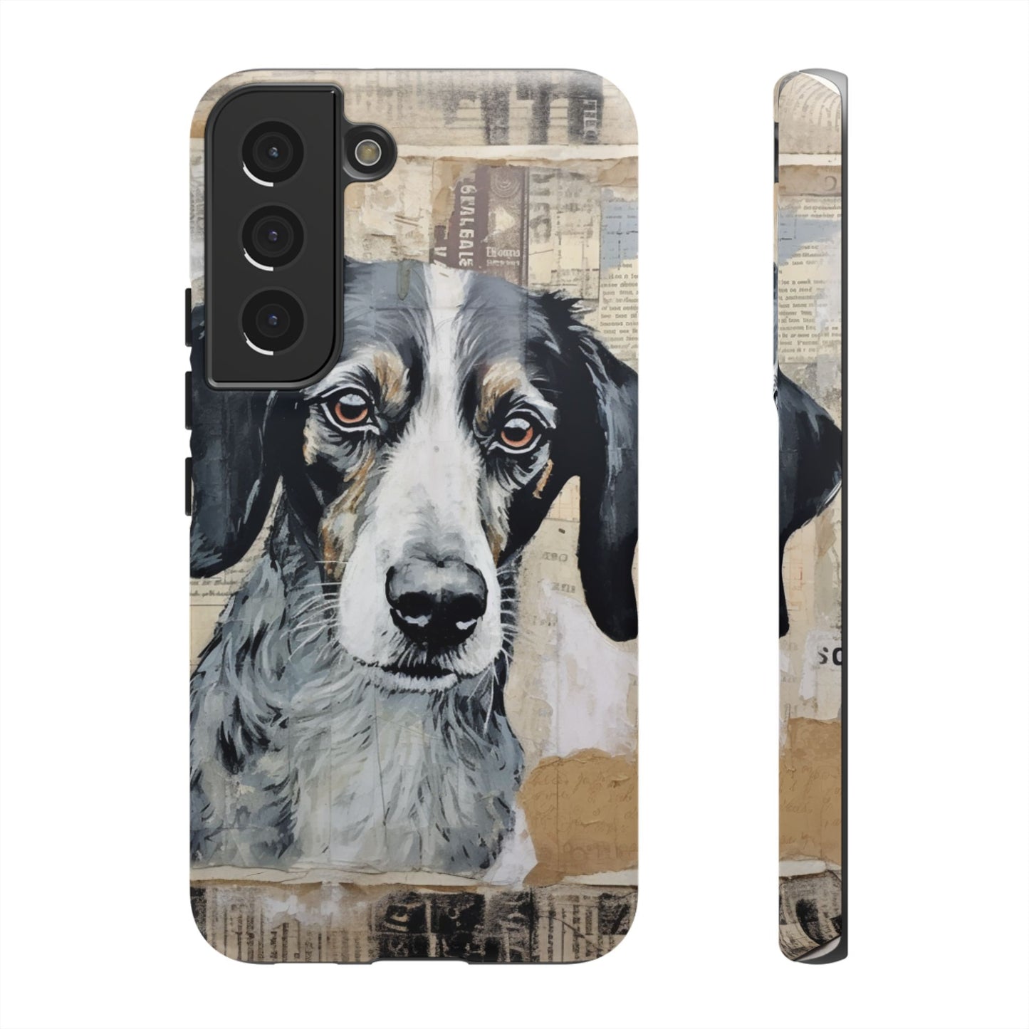Rustic Dog Portrait – Vintage Collage Style