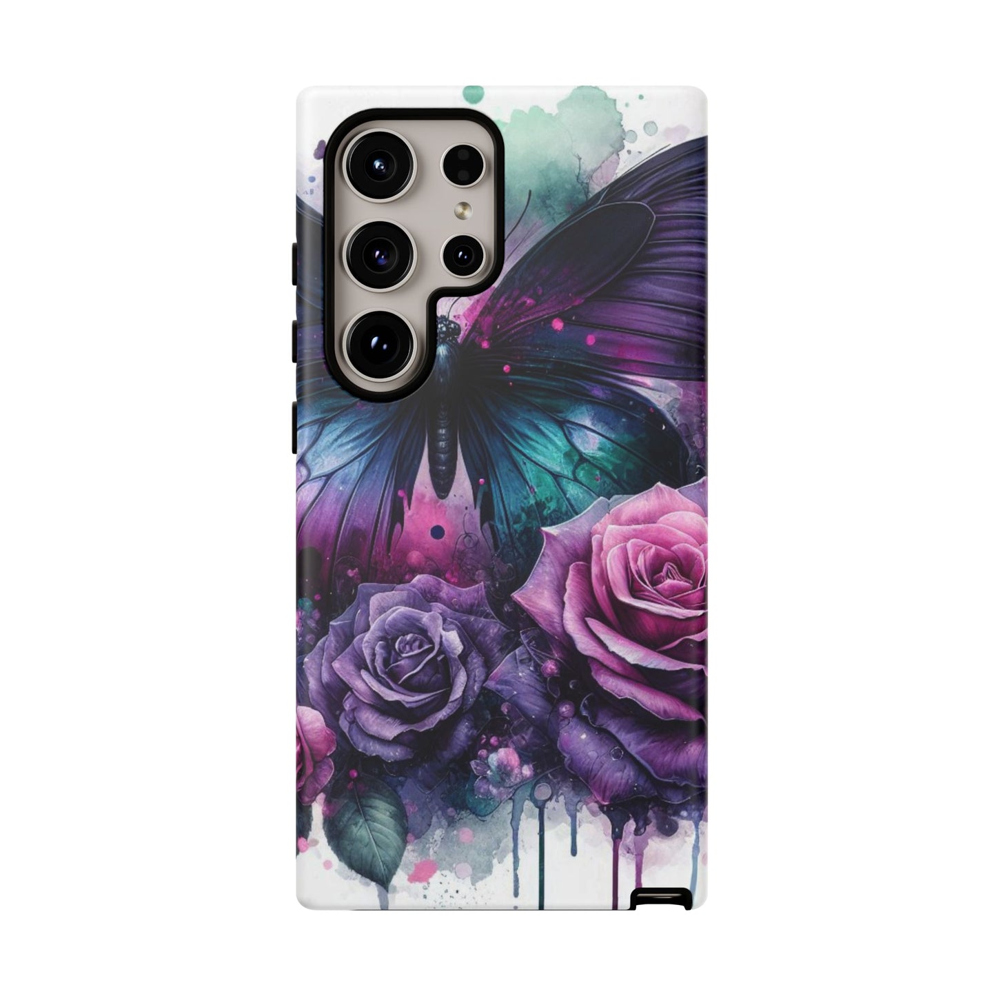 Mystic Bloom – Vibrant Butterfly & Rose Art Mobile Cover