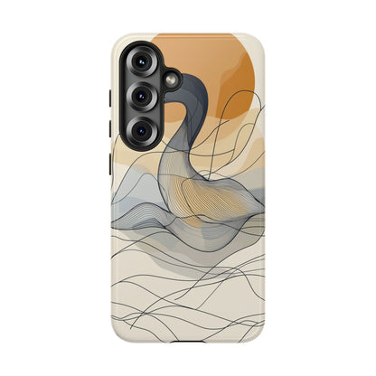 Serenity in Motion: The Abstract Swan Phone Case for iPhone, Samsung & Pixel