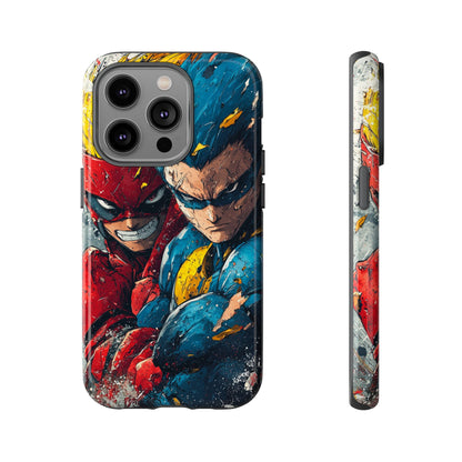 Comic Clash: Superhero Duo | Action, Power, Justice, Heroes, Manga Style Phone Case for iPhone, Samsung & Pixel