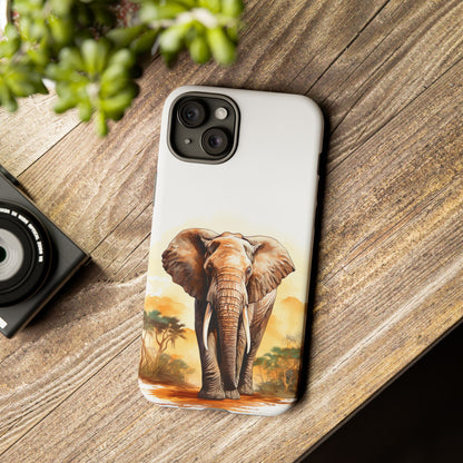 Safari Elephant Watercolor Mobile Cover – Majestic Wildlife Art