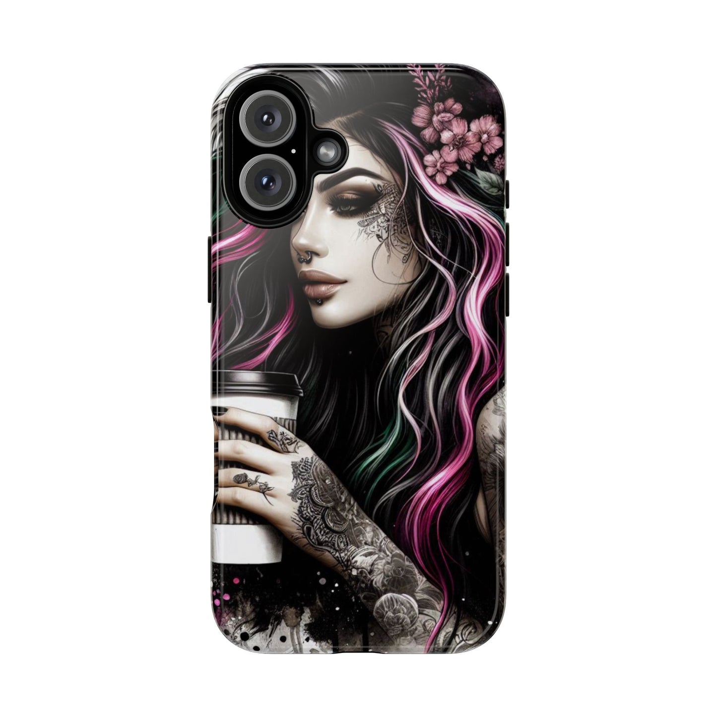 Tattooed Serenity – Gothic Coffee Lover Mobile Cover