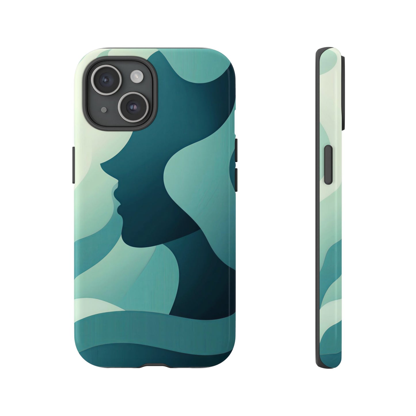 Whispers in Waves – Abstract Silhouette Phone Case for iPhone, Google Pixel, Samsung
