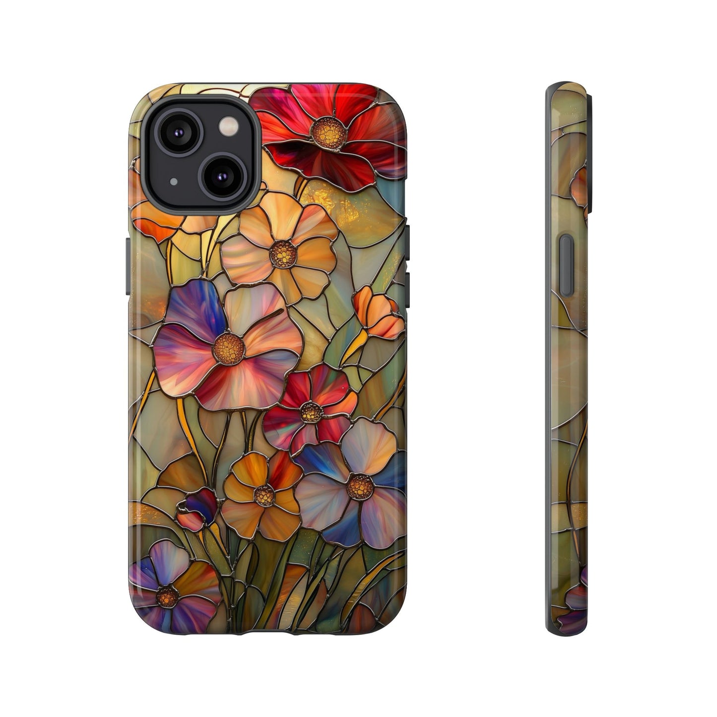Whispers of Spring – Stained Glass Wildflower Phone Case for iPhone, Samsung & Pixel