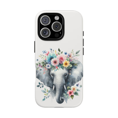 Floral Crown Elephant Mobile Cover – Elegant Watercolor Art