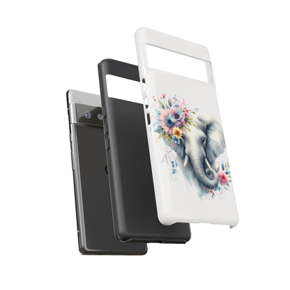 Floral Elephant Mobile Cover – Elegant Watercolor Art