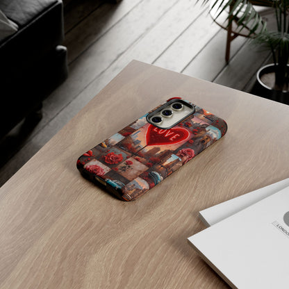 Neon Love Heart & Rose Phone Case