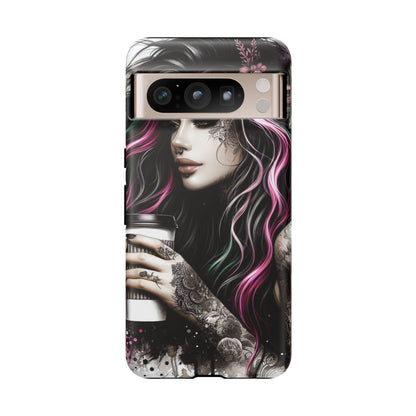 Tattooed Serenity – Gothic Coffee Lover Mobile Cover
