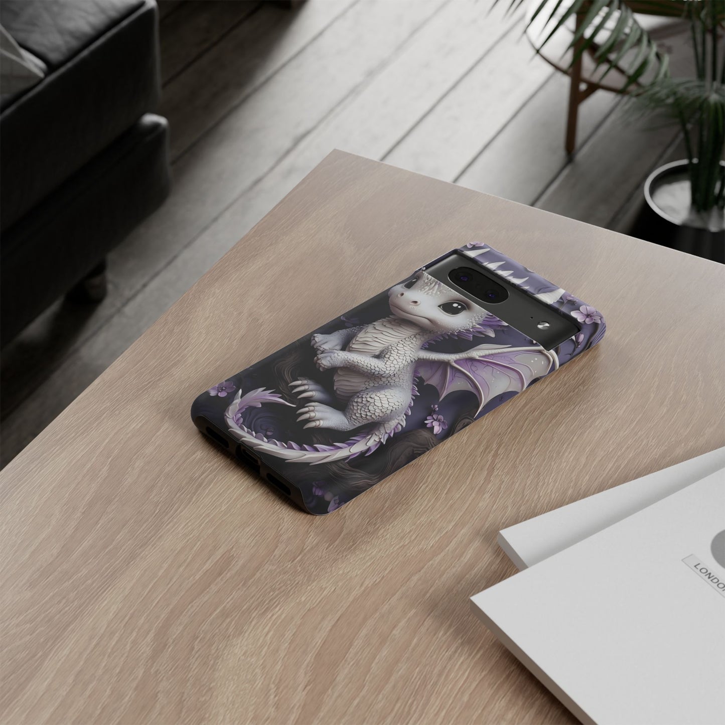 Charming Young Dragon on a Branch Phone Case Design