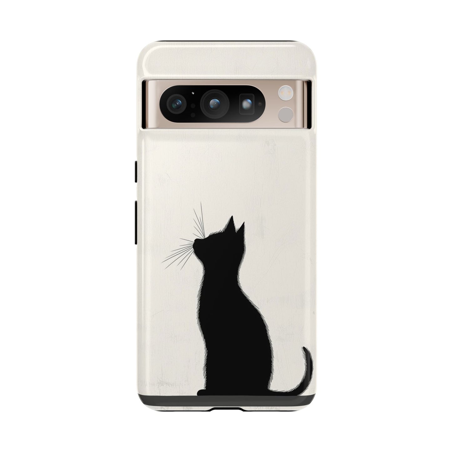 Silent Gaze: Minimalist Black Cat  Phone Case for iPhone, Samsung & Pixel
