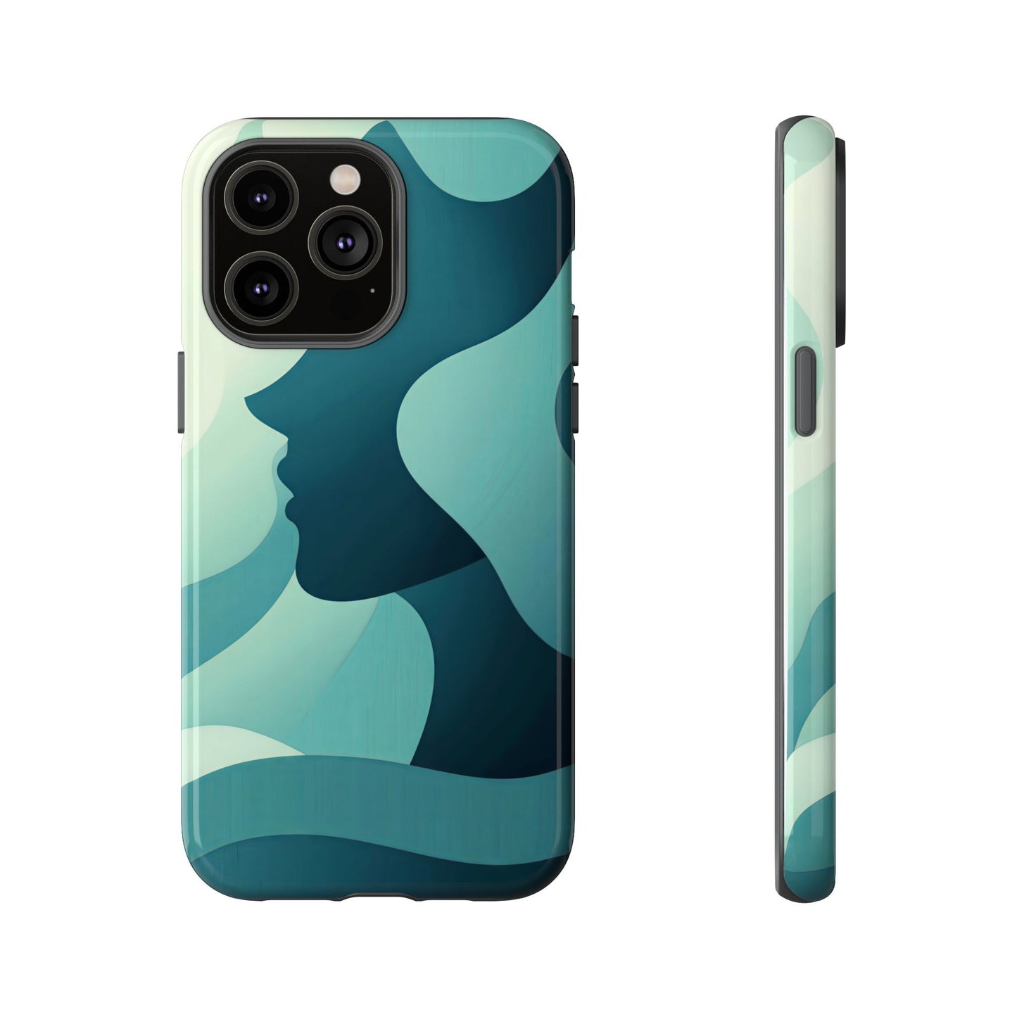 Whispers in Waves – Abstract Silhouette Phone Case for iPhone, Google Pixel, Samsung