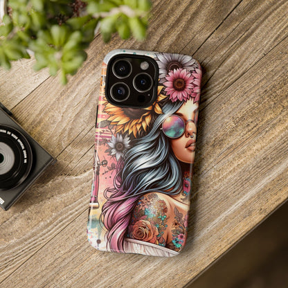 Retro Boho Wanderer – Sunflower Hippie Van Mobile Cover
