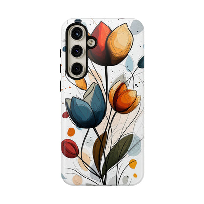 Tulip Whimsy – Artistic Floral Phone Case for iPhone, Pixel & Samsung