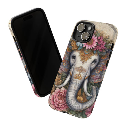 Elegant Floral Elephant Mobile Cover – Royal Mandala Art