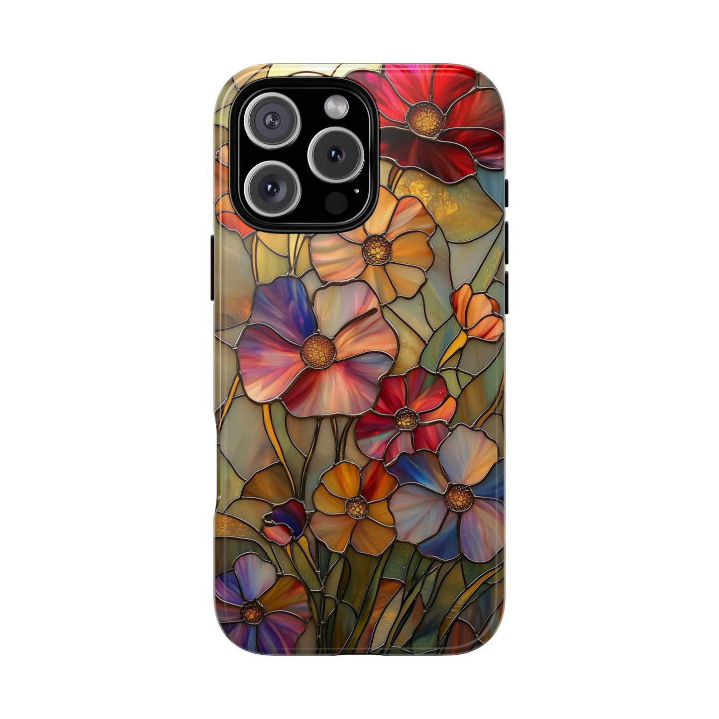 Whispers of Spring – Stained Glass Wildflower Phone Case for iPhone, Samsung & Pixel