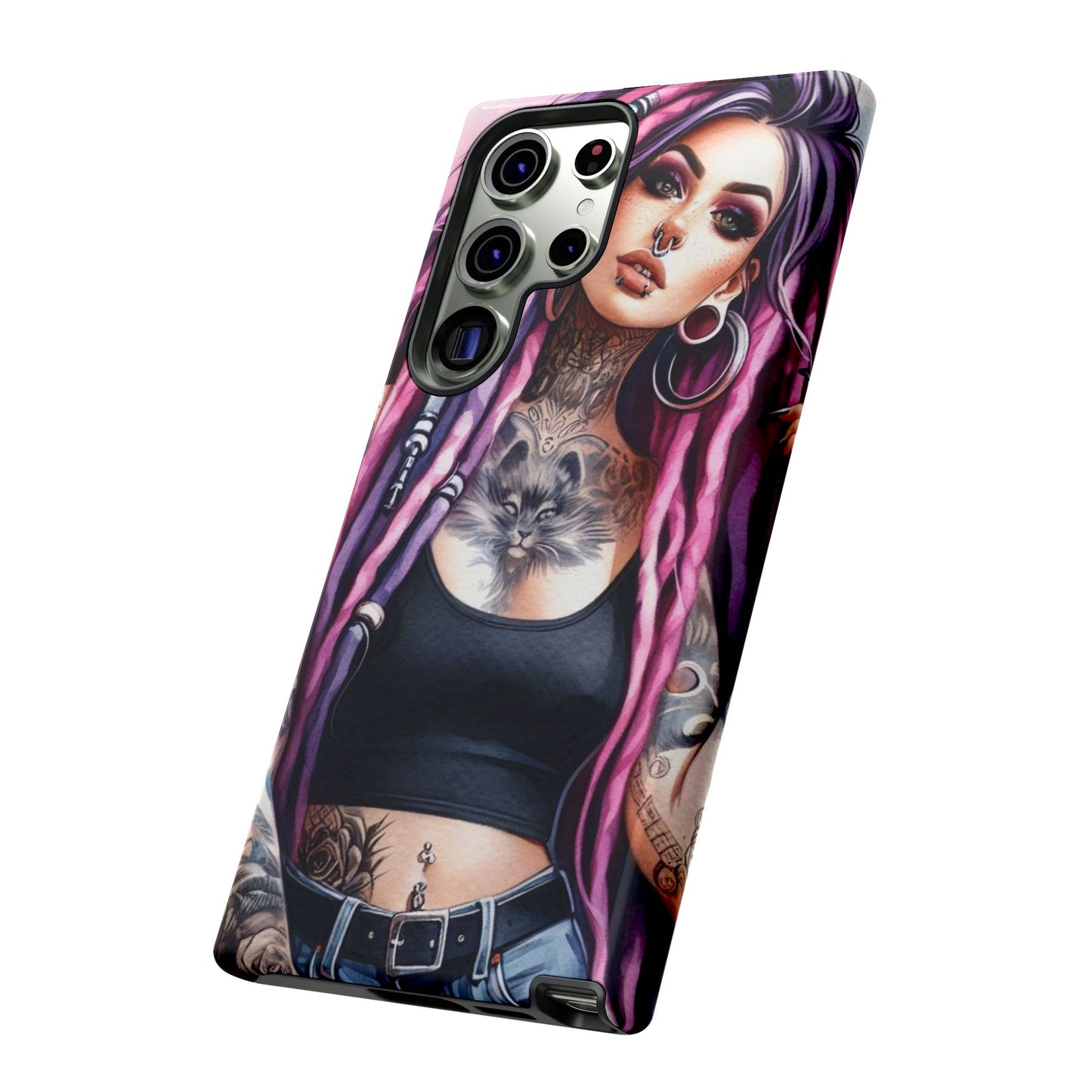 Tattooed Rebel – Gothic Cat Spirit Mobile Cover
