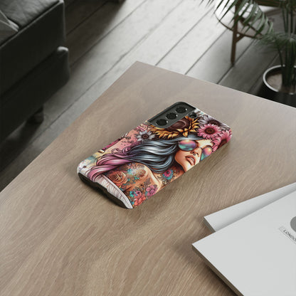 Retro Boho Wanderer – Sunflower Hippie Van Mobile Cover