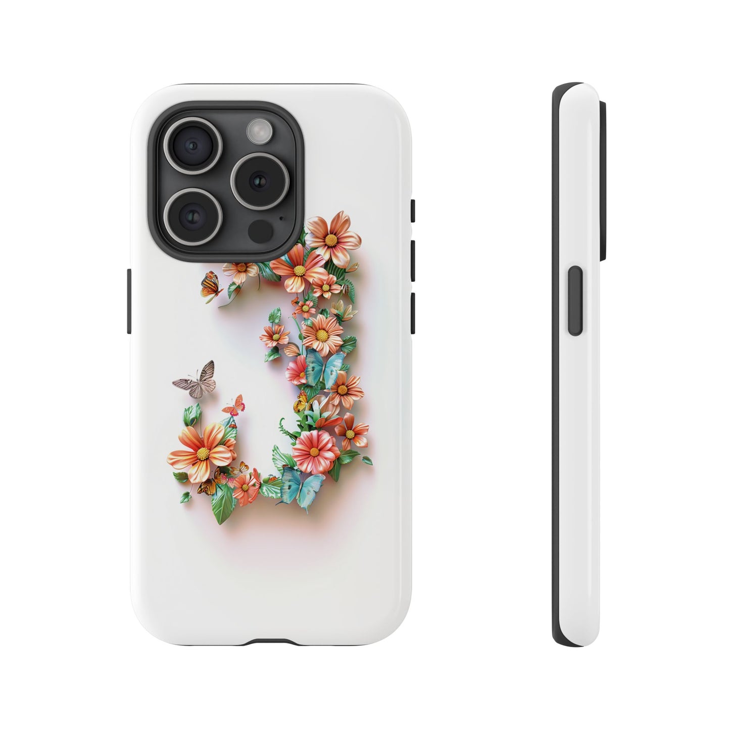Floral Letter J Phone Case – Personalized Aesthetic Cover for iPhone, Samsung & Google Pixel