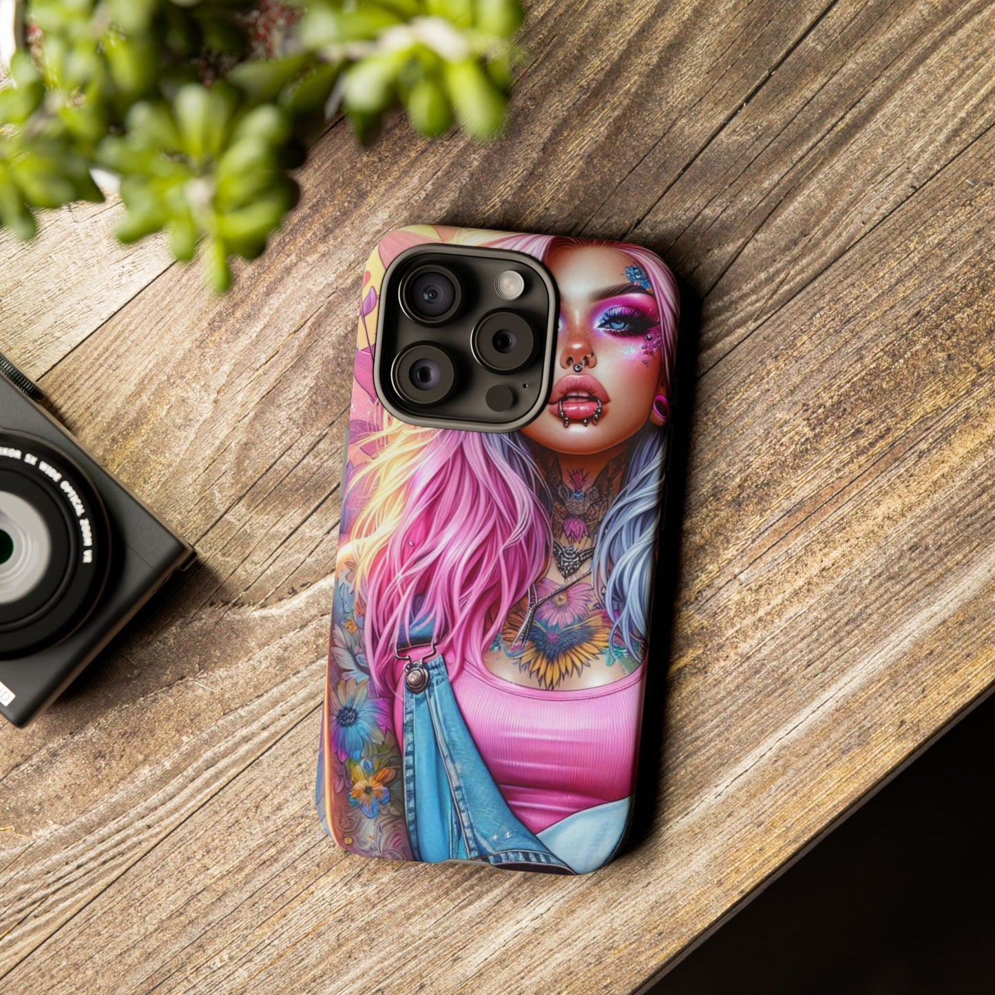 Sunset Glow – Pastel Punk & Floral Ink Mobile Cover
