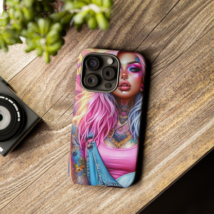 Sunset Glow – Pastel Punk & Floral Ink Mobile Cover