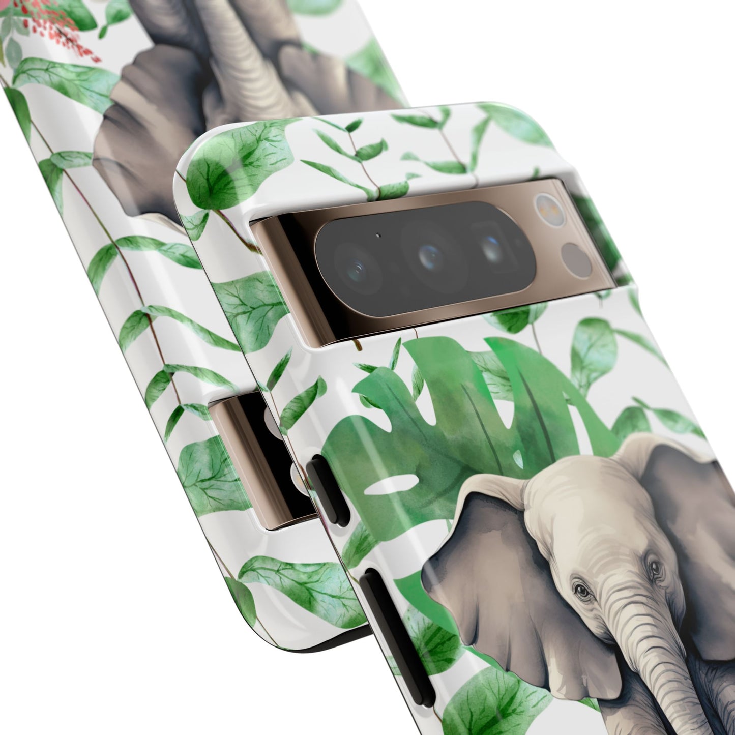 Cute Baby Elephant Mobile Cover – Floral & Tropical Aesthetic