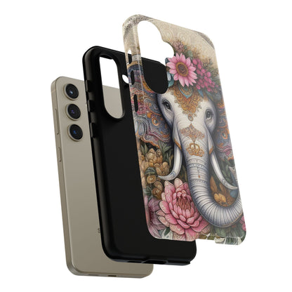 Elegant Floral Elephant Mobile Cover – Royal Mandala Art