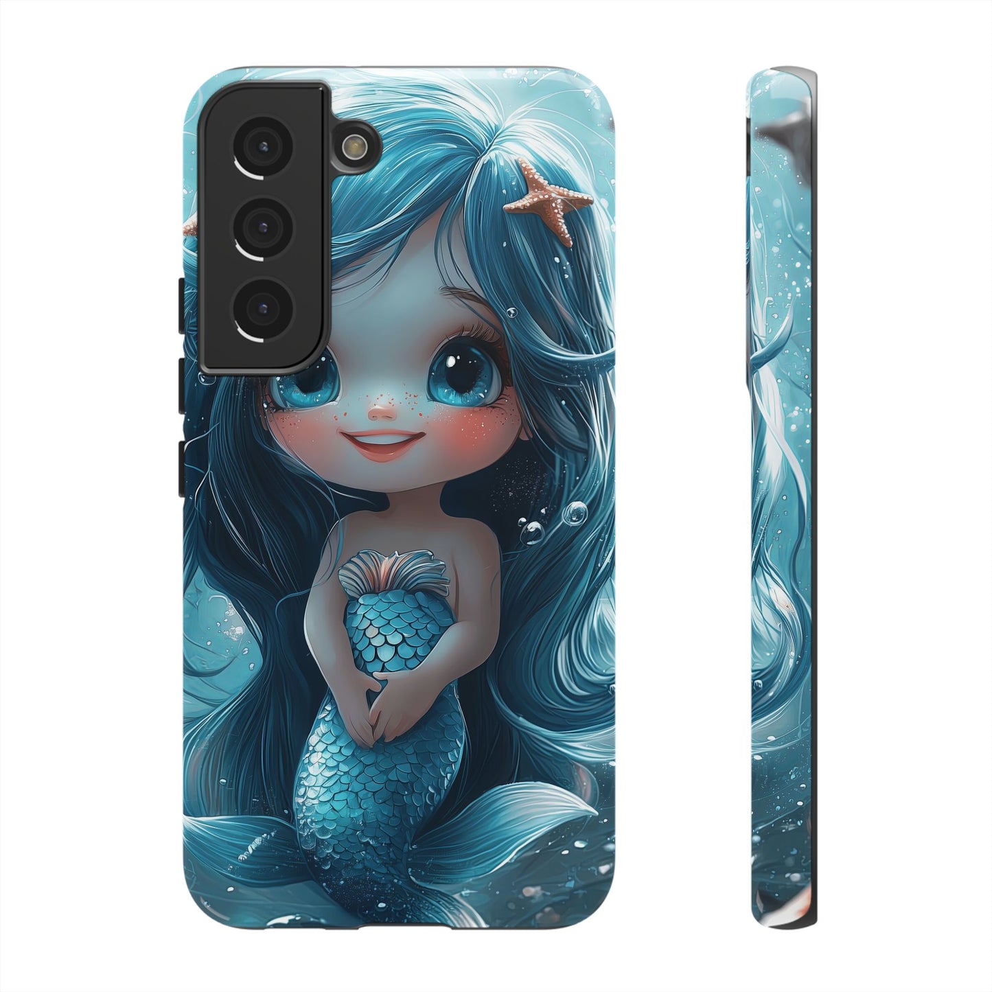 Bubble Bliss - Cute Chibi Mermaid Ocean Phone Case for iPhone, Samsung & Pixel