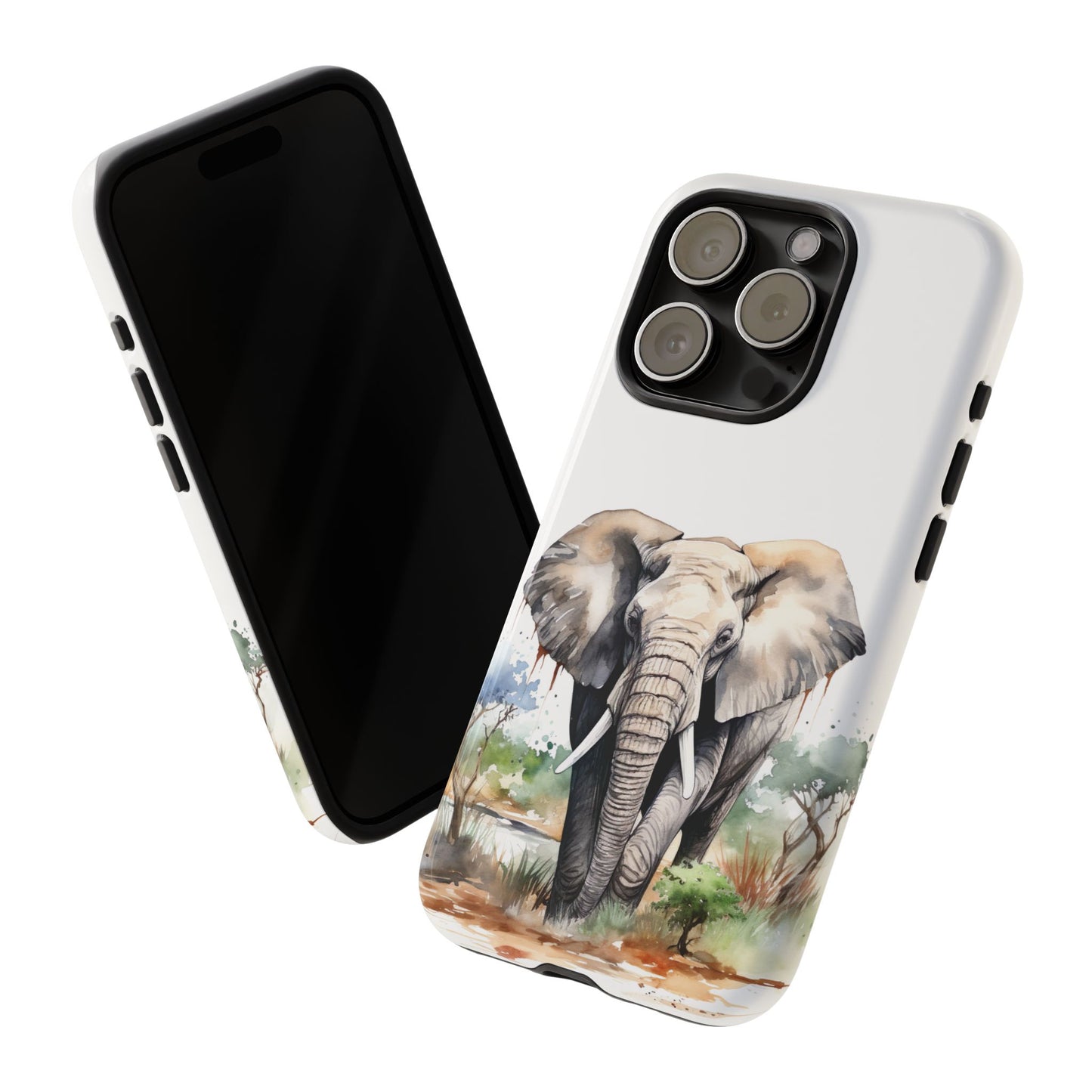 Safari Watercolor Elephant Mobile Cover – Artistic Wildlife Design