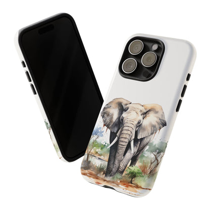 Safari Watercolor Elephant Mobile Cover – Artistic Wildlife Design