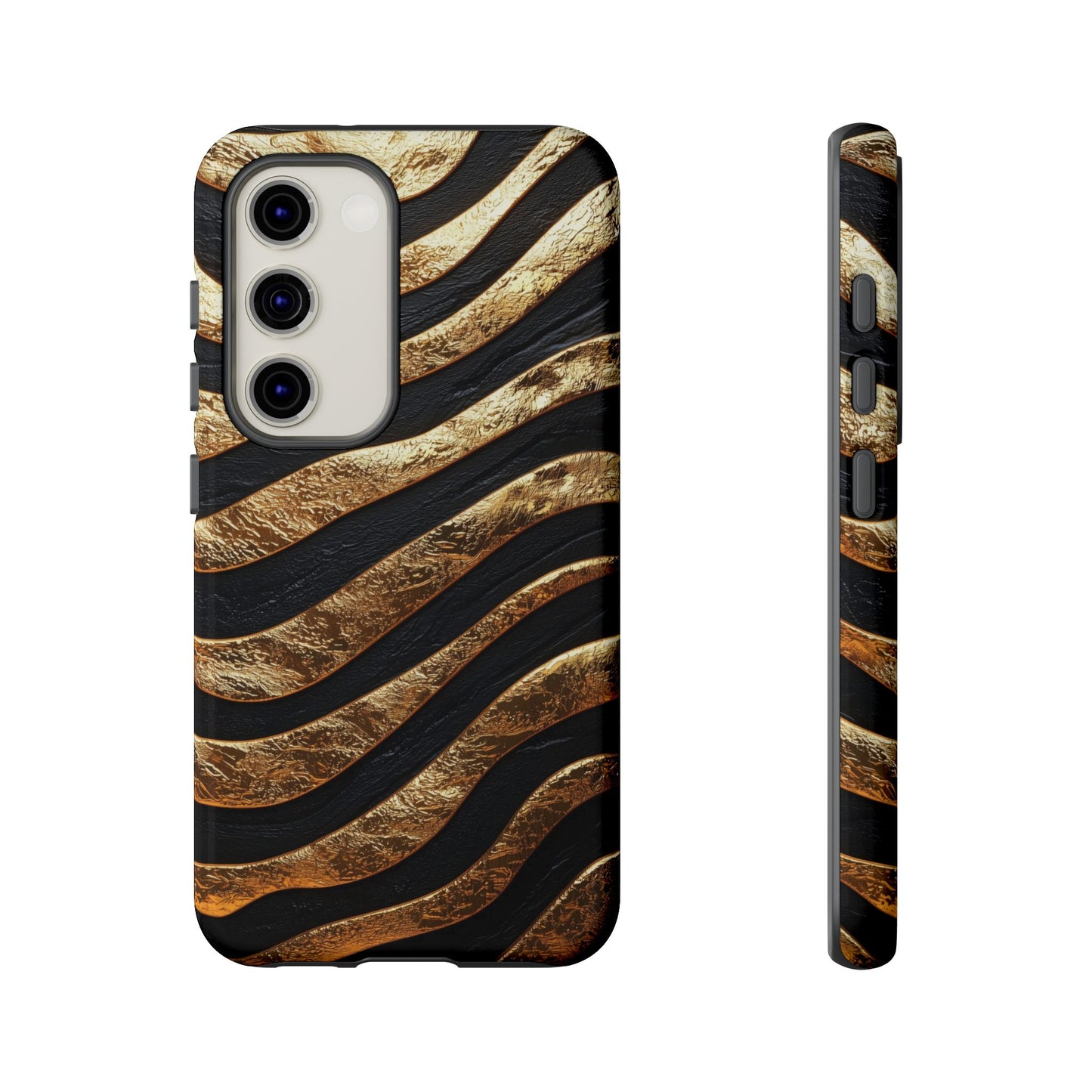 Luxury Black & Gold Zebra Stripes Phone Case for iPhone, Samsung & Google Pixel