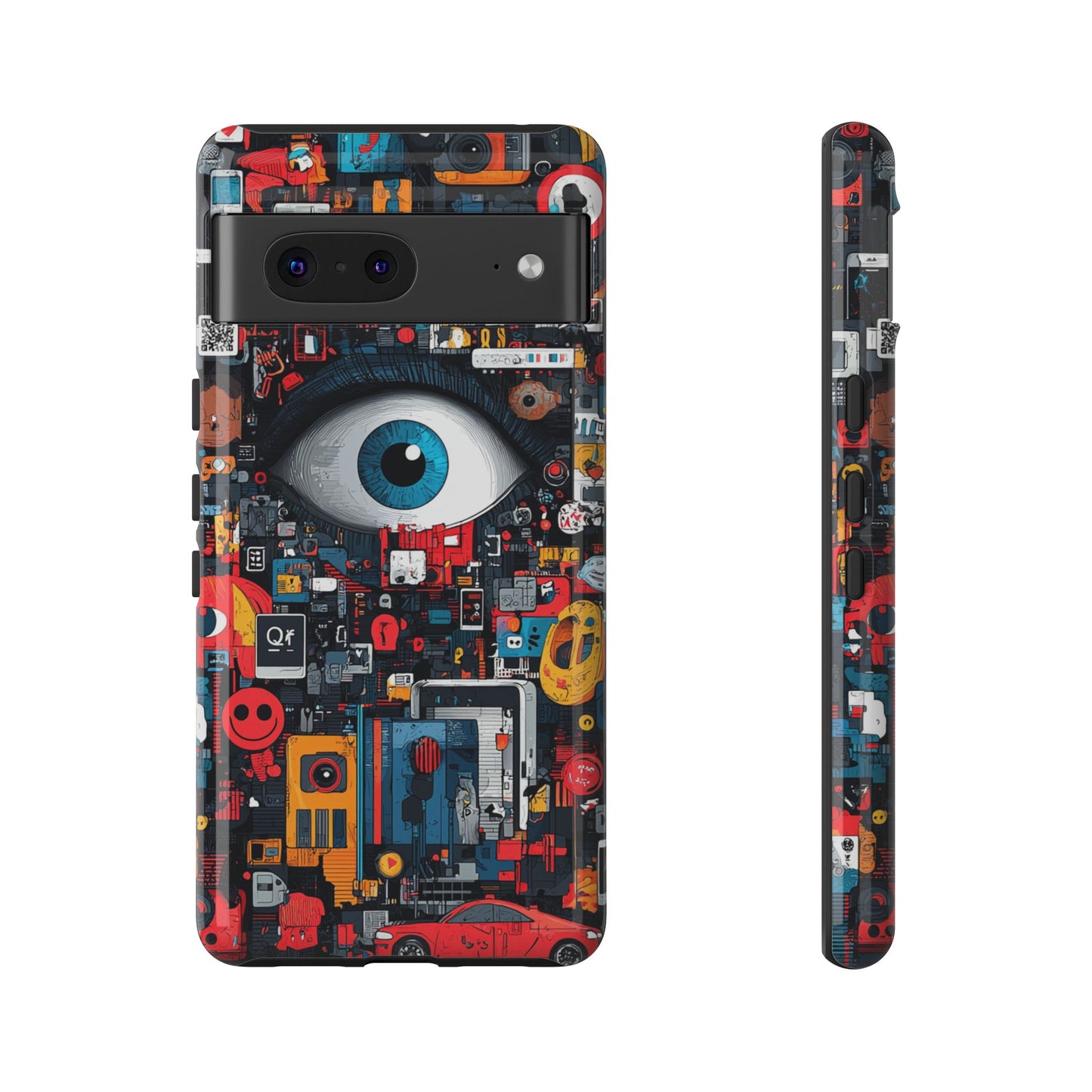Contemporary Art Phone Case – Basquiat Graffiti Cover - iPhone, Samsung & Google Pixel Cover - Artistic Painting Case,  Art Lover Gift