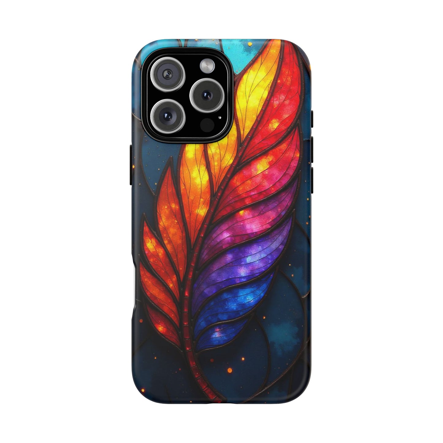 Vivid Feather: Stained Glass Abstract Art