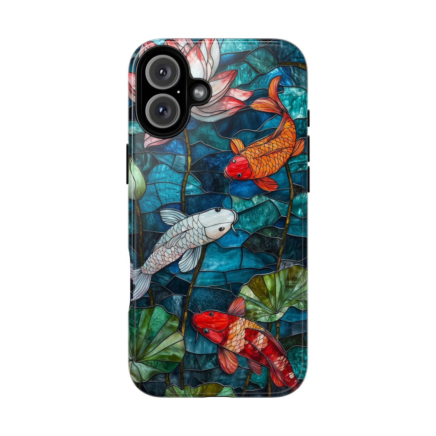 Lotus Serenity" – Koi Pond Stained Glass Case or iPhone, Samsung & Pixel