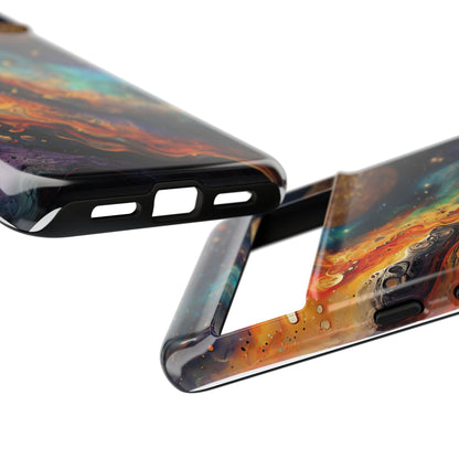 Cosmic Abstract Artwork With Dynamic Swirling Fluid Patterns phone case design.