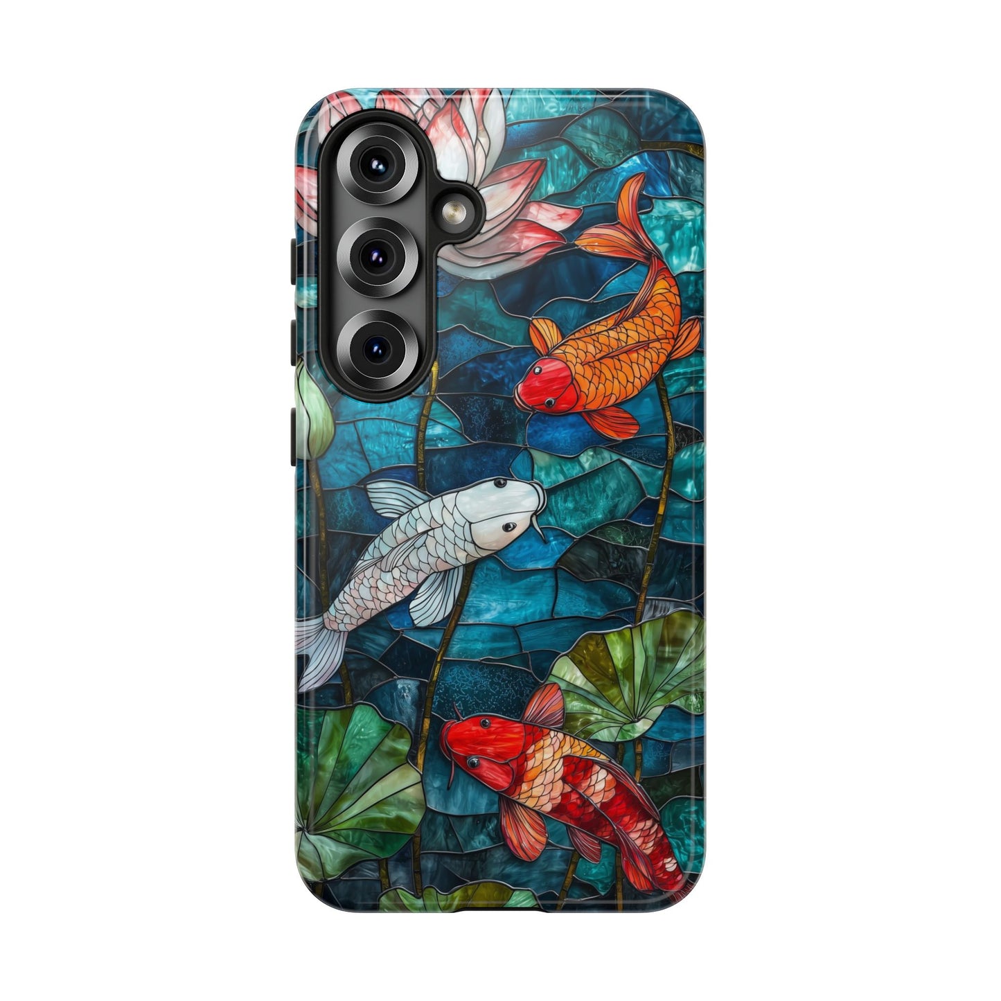 Lotus Serenity" – Koi Pond Stained Glass Case or iPhone, Samsung & Pixel