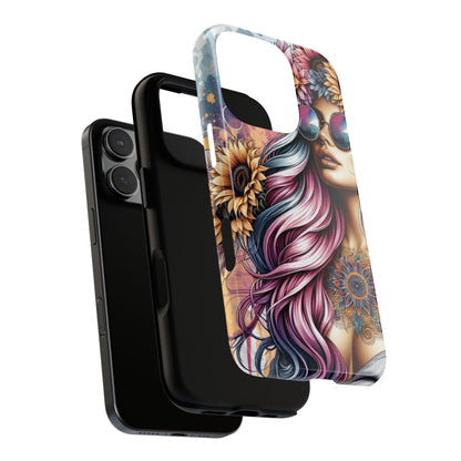 Bohemian Sunflower Queen – Retro Floral Fantasy Mobile Cover
