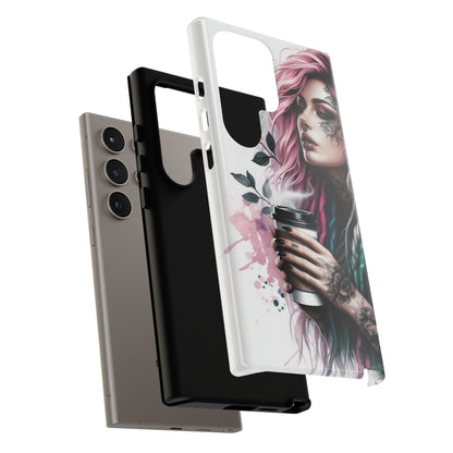 Boho Rebel – Vibrant Dreadlocks & Tattooed Coffee Lover Mobile Cover