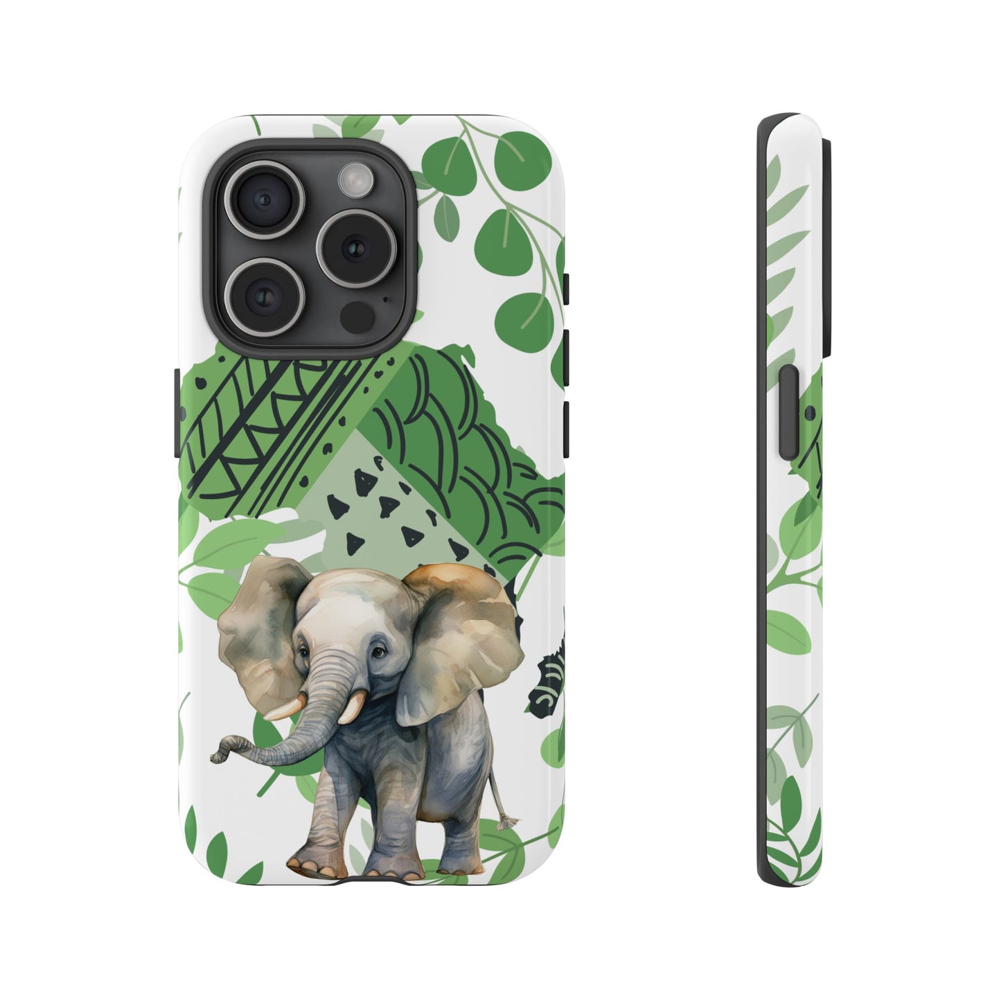 Playful Baby Elephant Mobile Cover – Tropical Boho Art