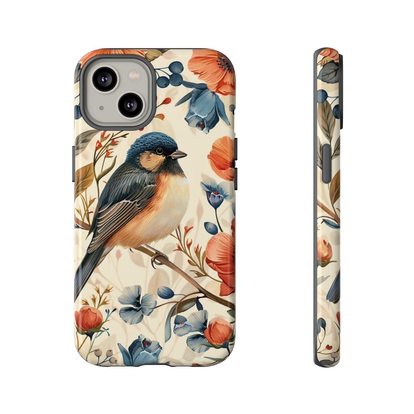 Floral Bird Phone Case - Elegant Nature-Inspired Cover for iPhone, Samsung & Google Pixel