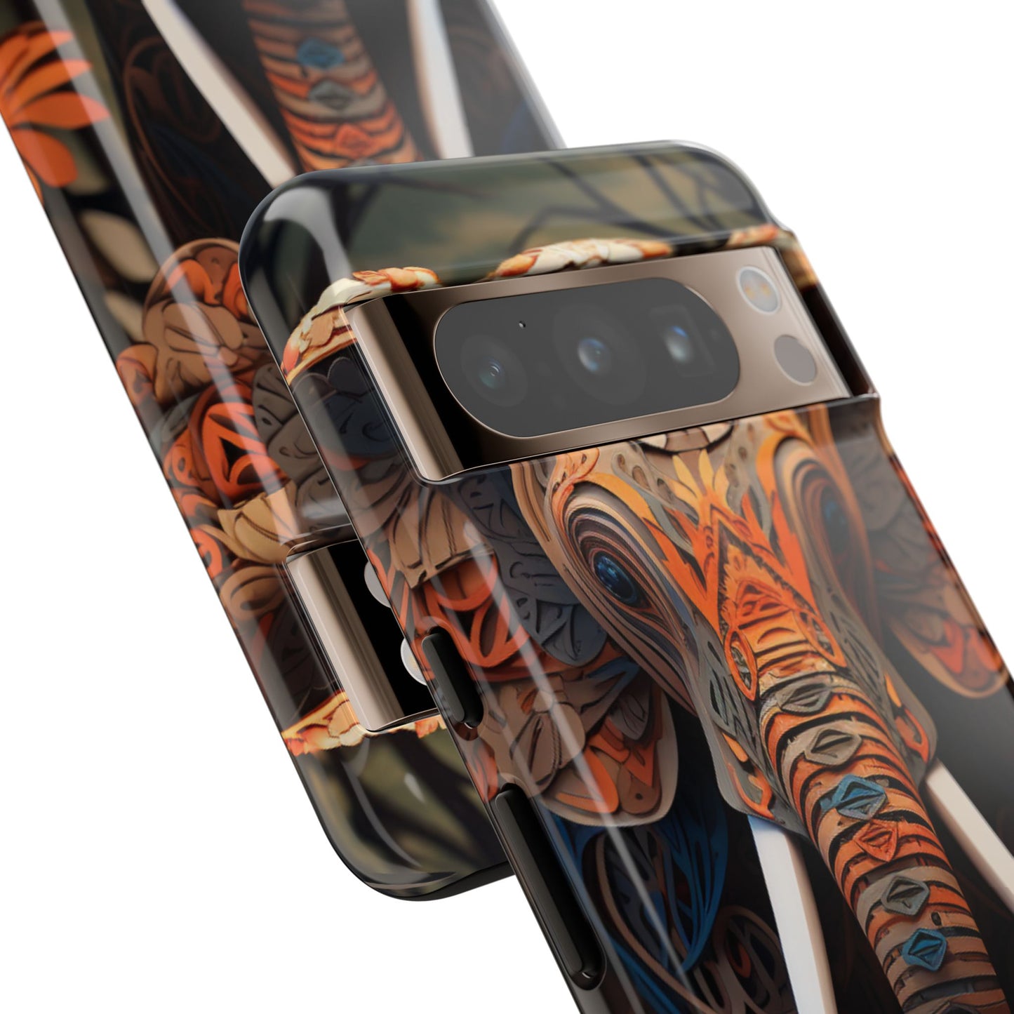 Elegant Artistic Elephant Mobile Cover – Intricate Paper-Cut Design