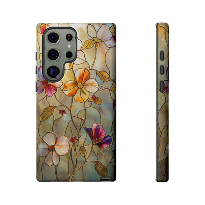 Golden Bloom – Luxe Stained Glass Floral Phone Case for iPhone, Samsung & Pixel