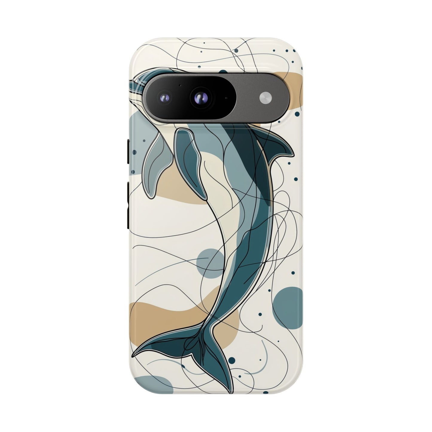 Ocean Whimsy: Abstract Dolphin Splash Phone Case for iPhone, Samsung & Pixel