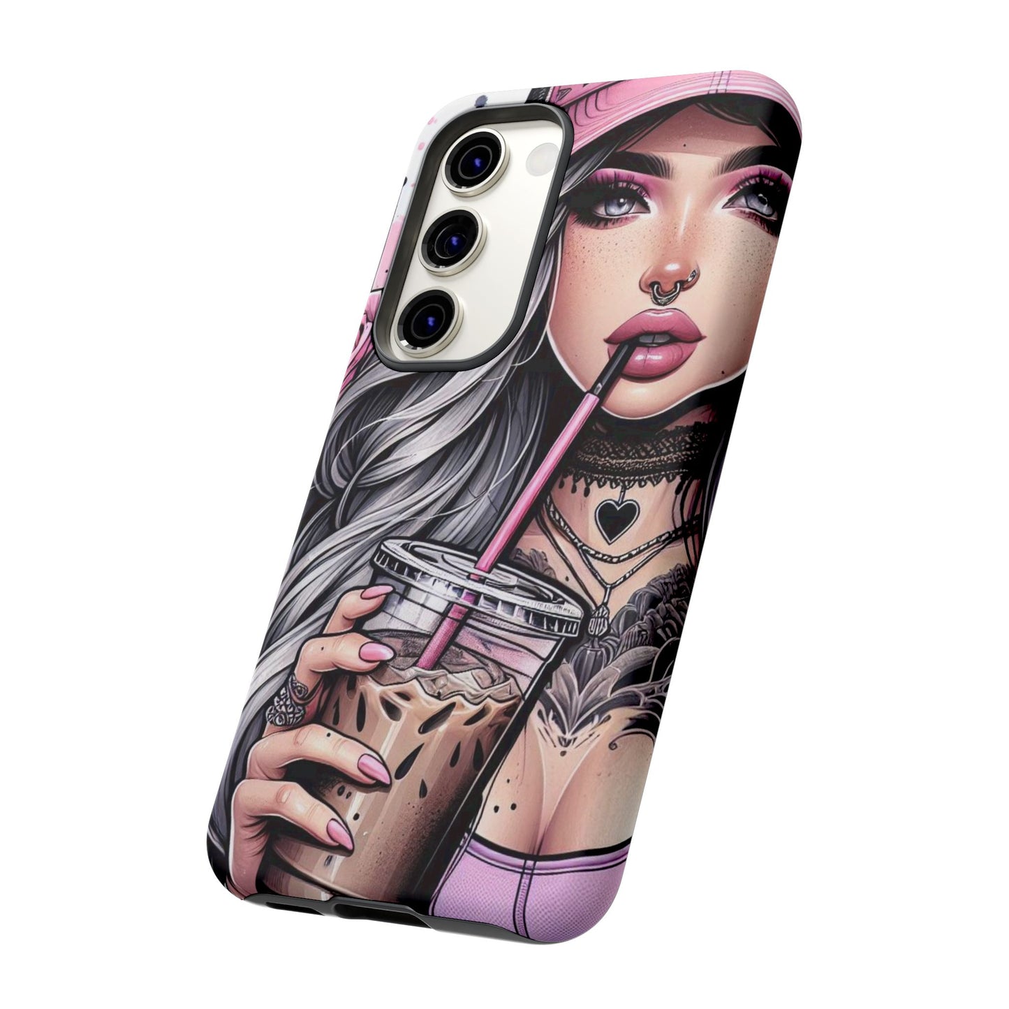 Pink Aesthetic Rebel – Iced Coffee & Inked Beauty Mobile Cover