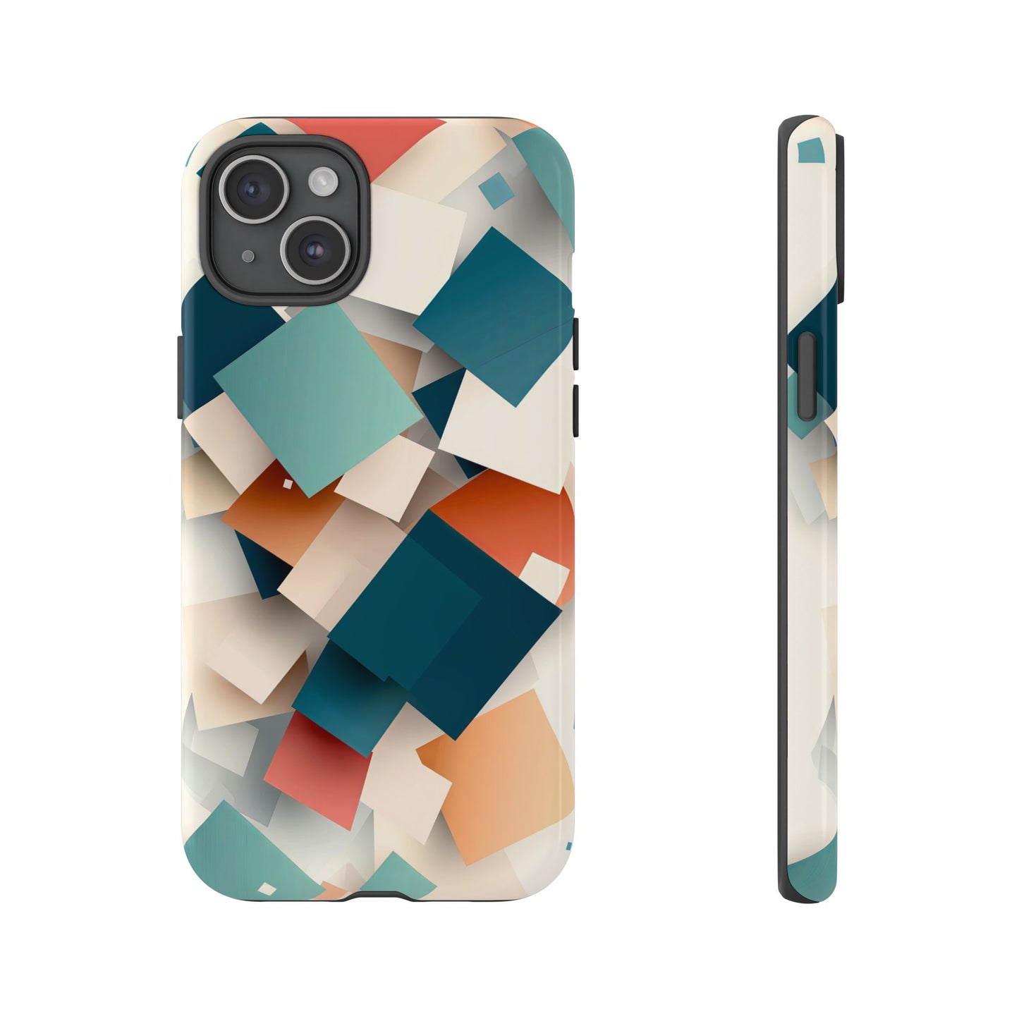 Geometric Cascade – Modern Abstract Blocks Phone Case – iPhone, Google Pixel, Samsung