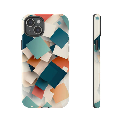 Geometric Cascade – Modern Abstract Blocks Phone Case – iPhone, Google Pixel, Samsung