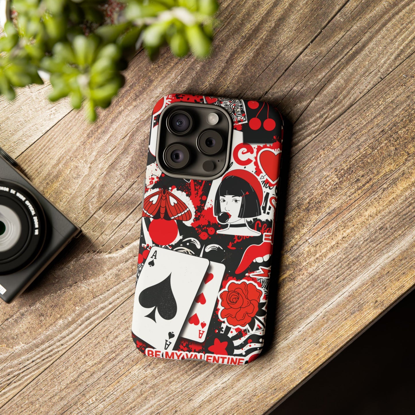 Bold Red & Black Ace Card Phone Case
