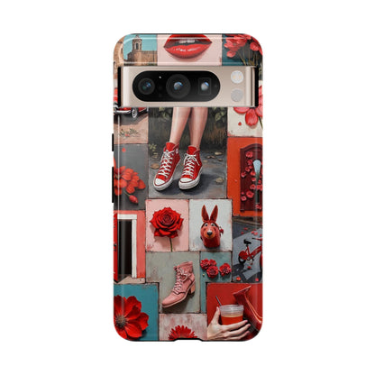 Red Sneakers & Roses Collage Phone Case