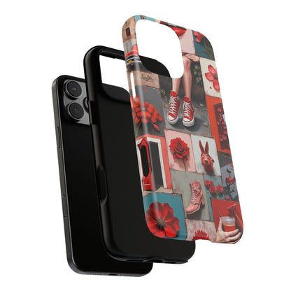 Red Sneakers & Roses Collage Phone Case