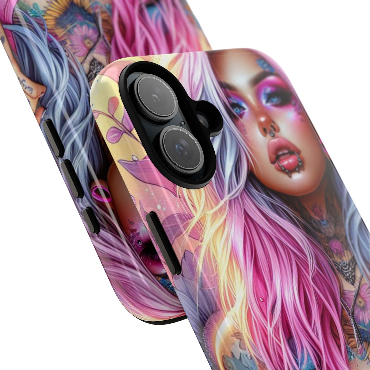 Sunset Glow – Pastel Punk & Floral Ink Mobile Cover