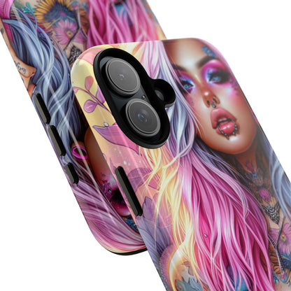 Sunset Glow – Pastel Punk & Floral Ink Mobile Cover